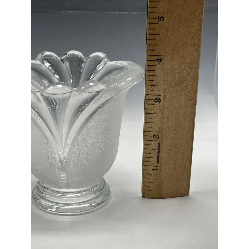 KIG Indonesia‎ Frosted Glass Tulip Votive Candle Holder Vase 3.5